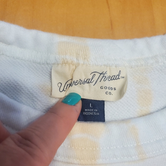 Good condition Peach color tiedye sweater top, womens Large - Picture 6 of 9